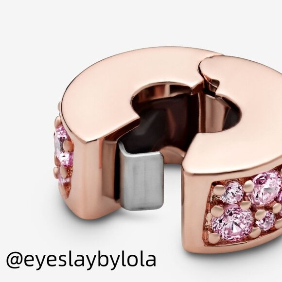 Pandora Pink Pavé Clip Charm - Picture 5 of 5